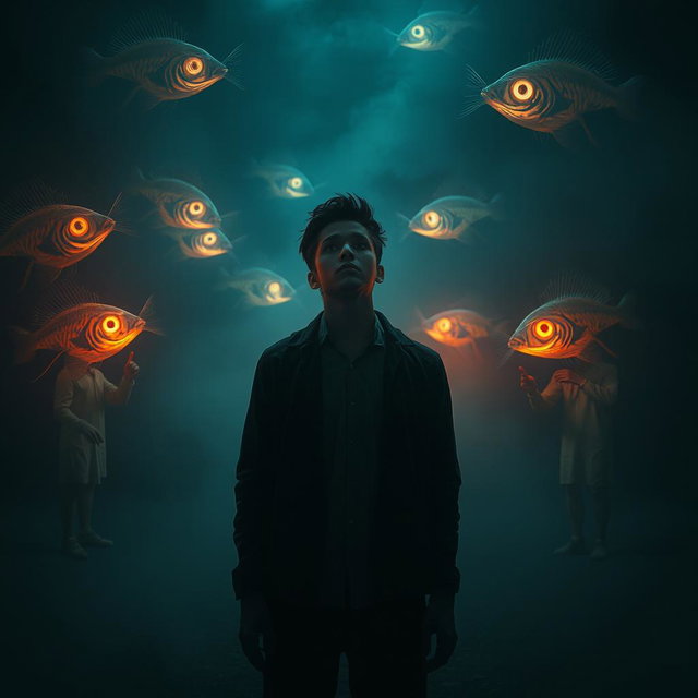 A haunting and thought-provoking scene that captures the essence of self-discovery