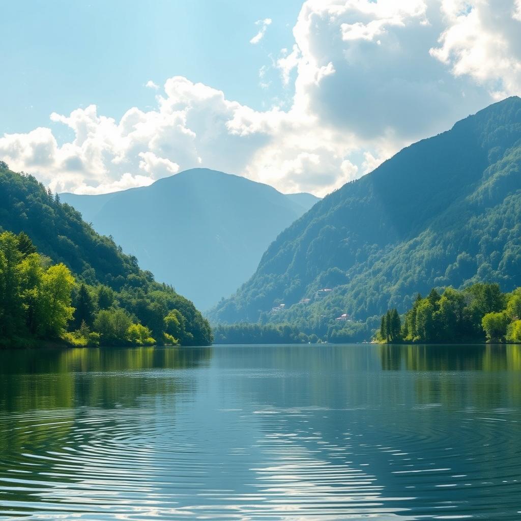 A serene and tranquil landscape reflecting the theme of 'finding oneself'
