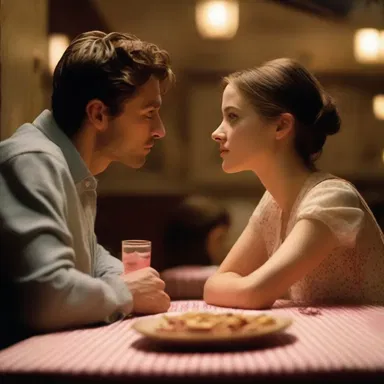In the romantic movie, the main characters experience an anamorphic journey, where their relationship develops and changes over time.