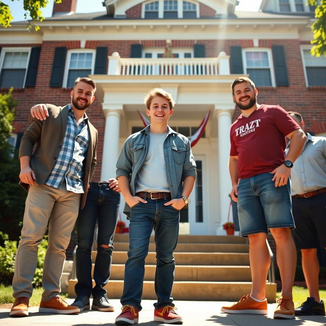Pledge with Pride: A Cheerful Fraternity Scene