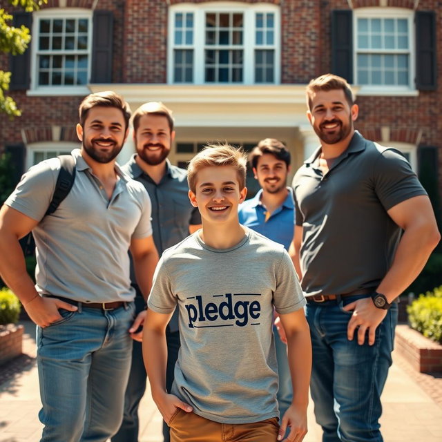 Pledge with Pride: A Cheerful Fraternity Scene