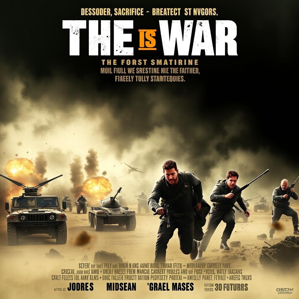 Dramatic War Movie Poster Design: Heroes in Battle