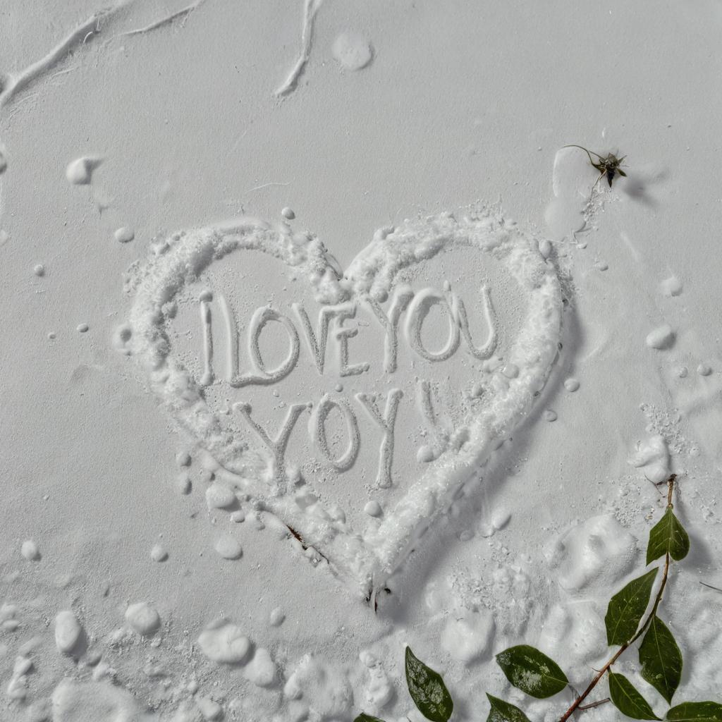 Warmth of Winter: A Cozy Heart-Shaped Snow Scene