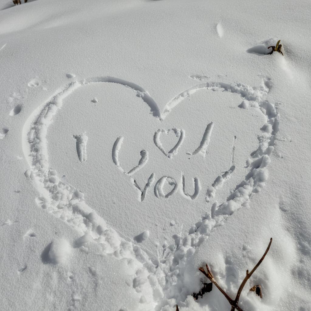 Cozy Winter Heart: A Touch of Love in the Snow