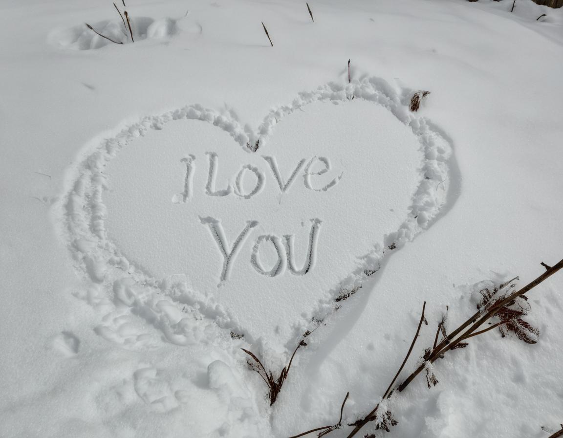 Heartfelt Winter Bliss: Cozy Footprints in Snow