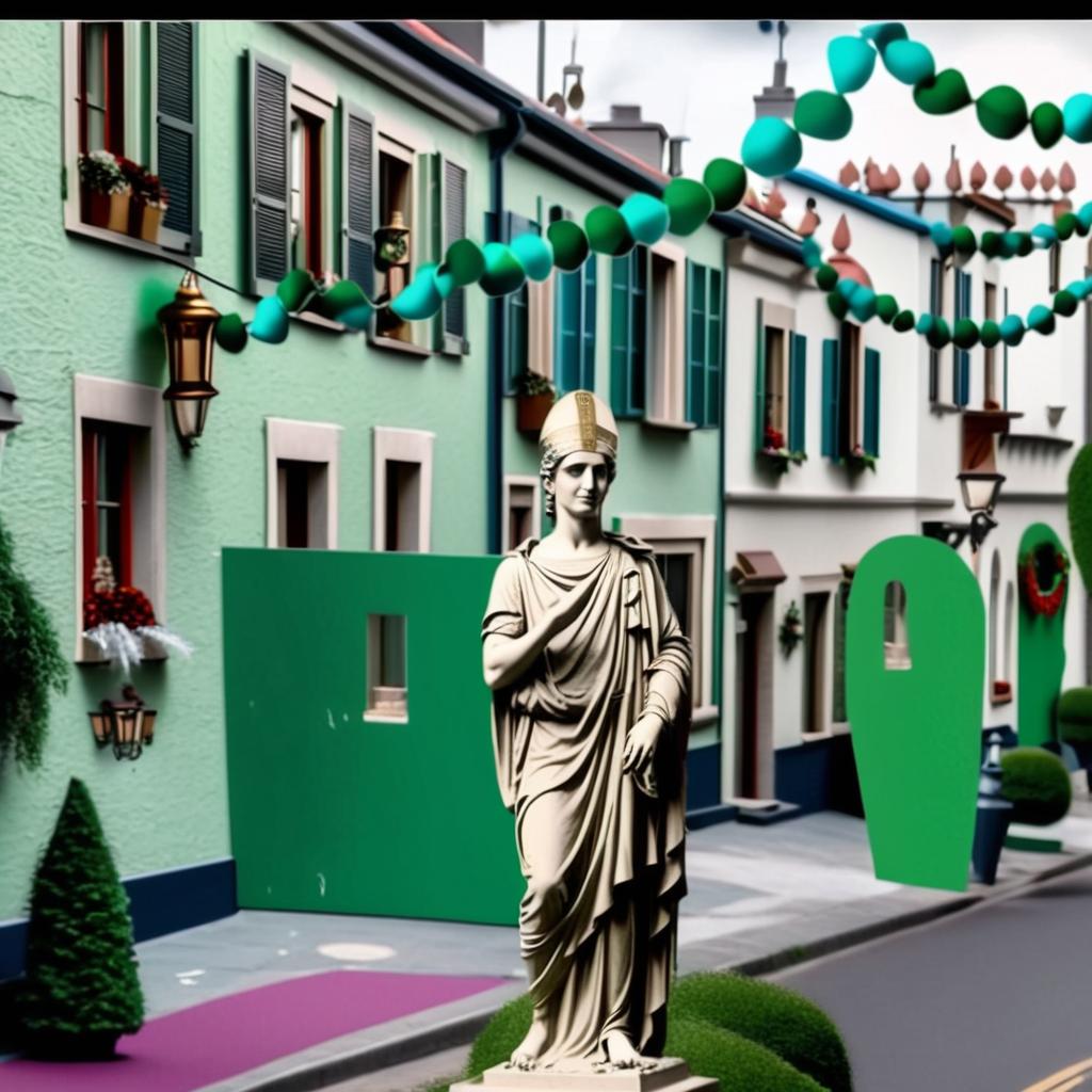 Enchanting Deity Statue Illuminated for the Holidays