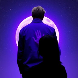 A tall blonde man, two meters in height, with one hand gently resting on the head of a woman who is 175 cm tall