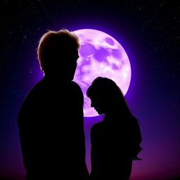 A tall blonde man, two meters in height, with one hand gently resting on the head of a woman who is 175 cm tall