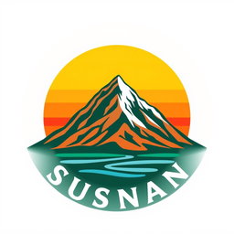 Design a circular logo featuring a stylized version of Mount Sinai at the center