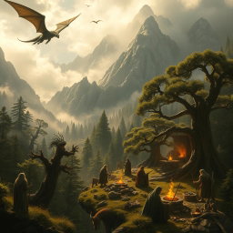 A dramatic scene illustrating the consequences of the division of realms