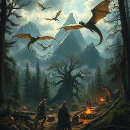 A dramatic scene illustrating the consequences of the division of realms