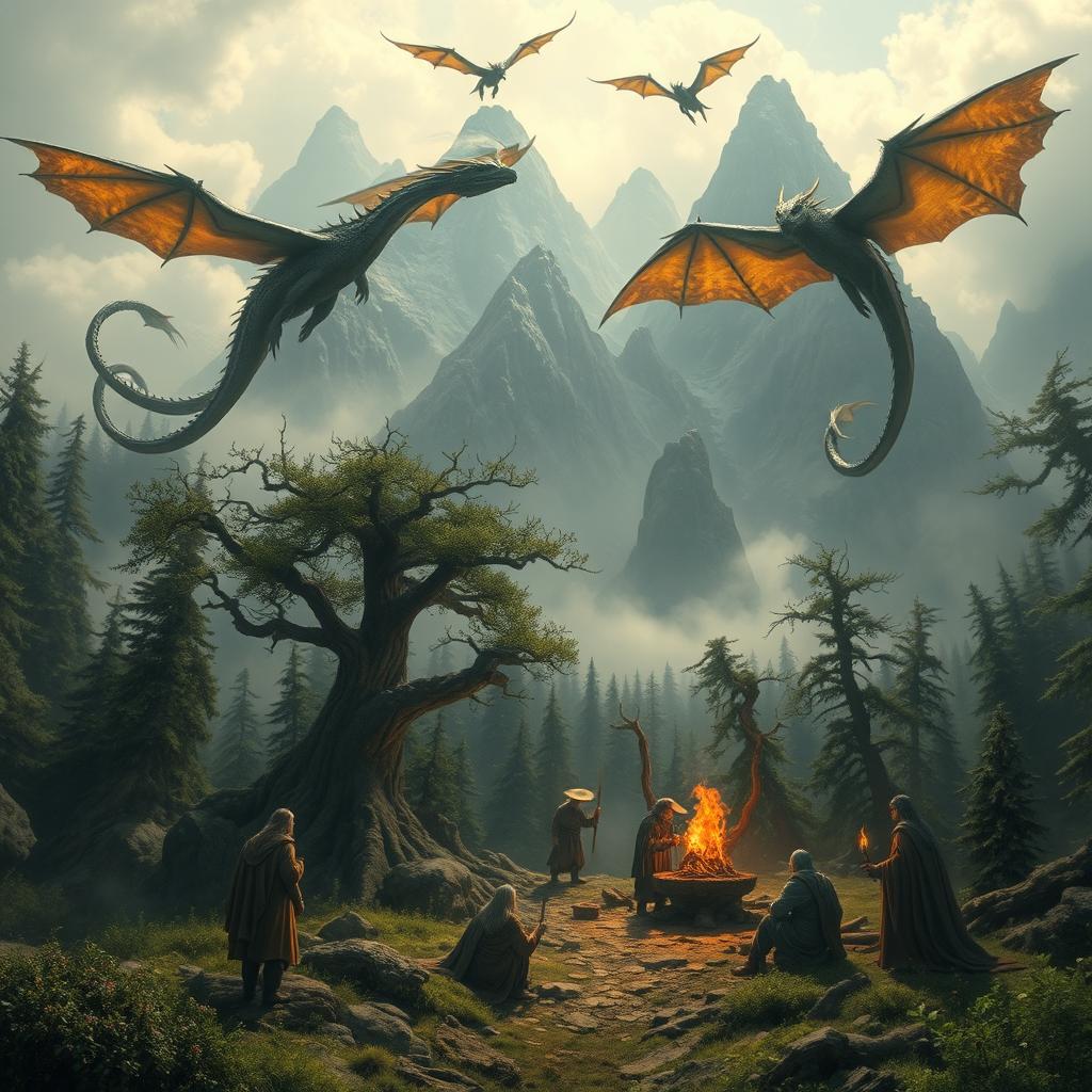 A dramatic scene illustrating the consequences of the division of realms