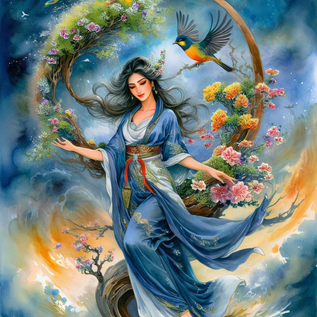 Mythical Elegance: A Geisha Inspired Deity