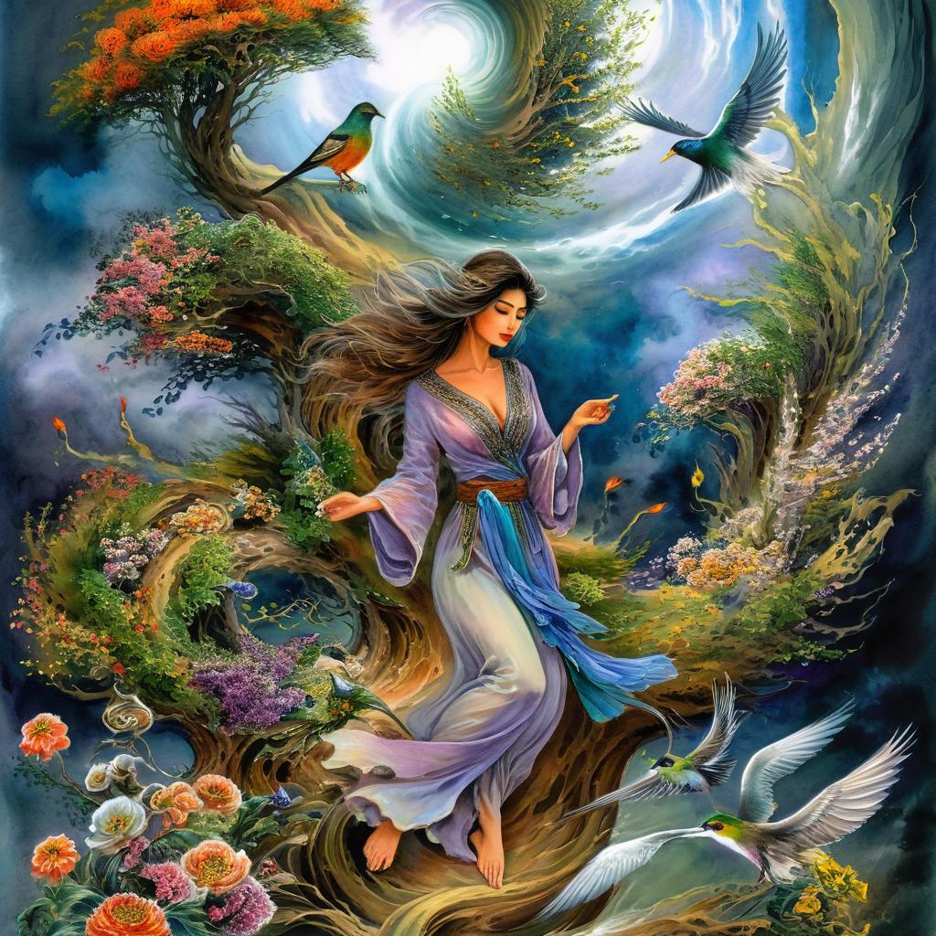 Enchanting Fairy with Parrot Wings