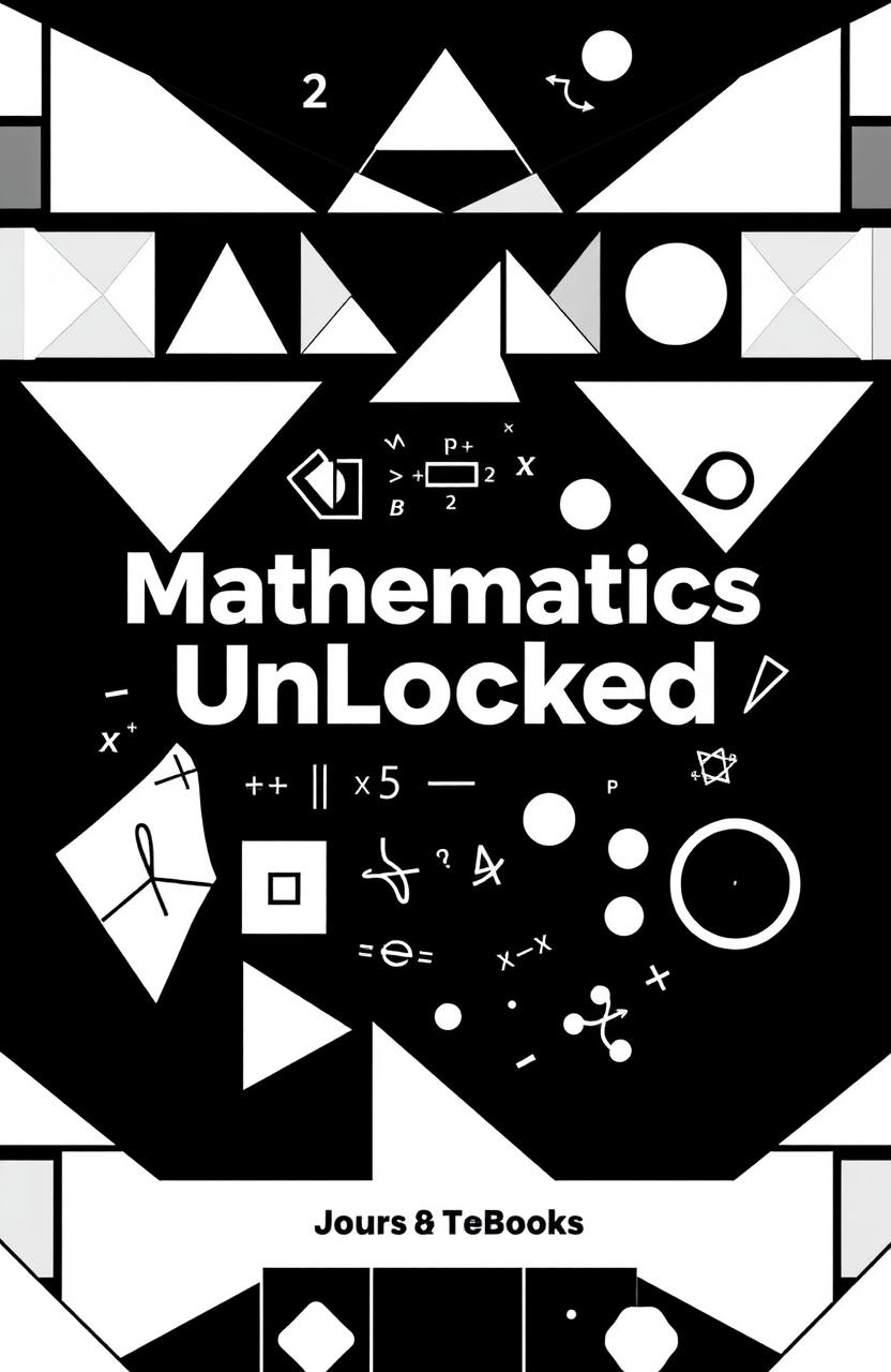 A striking black and white book cover design for a mathematics textbook aimed at students