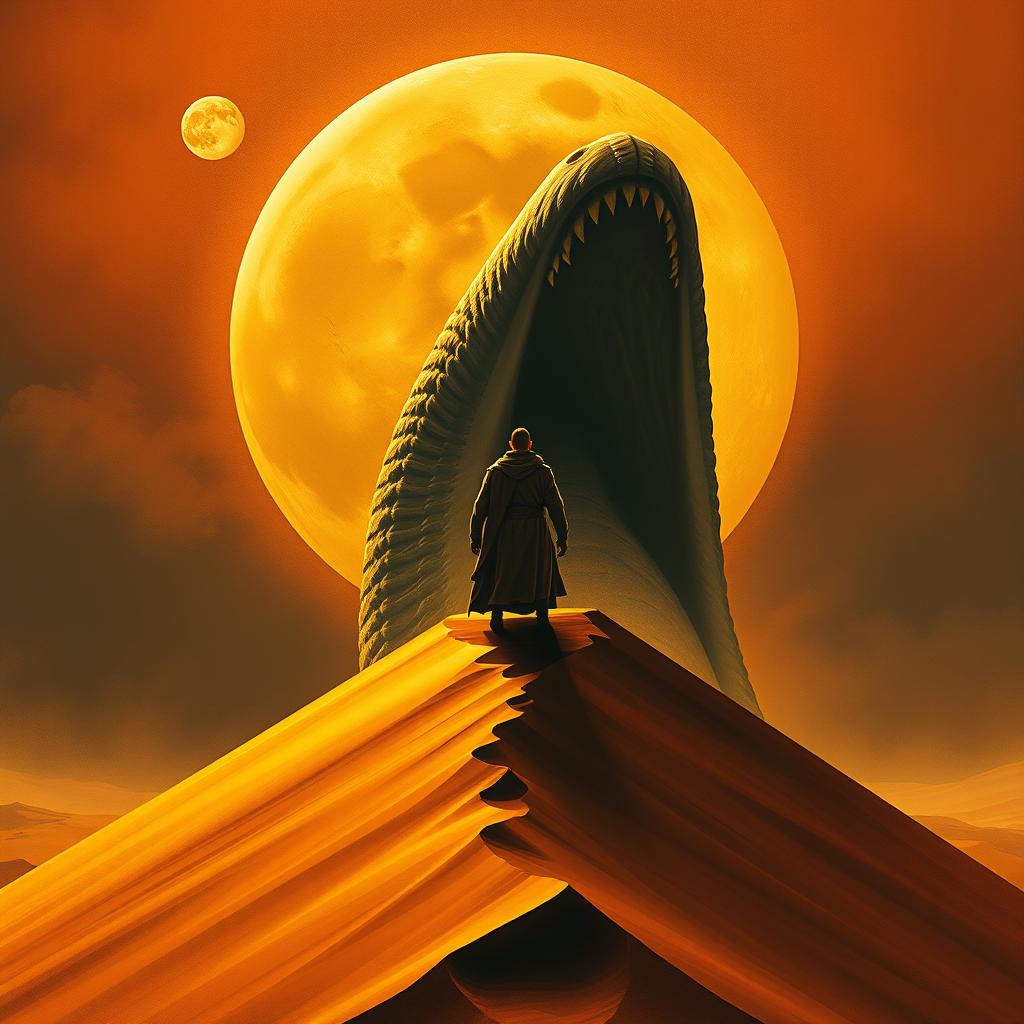 Create an Expressionism art style movie poster for the film DUNE