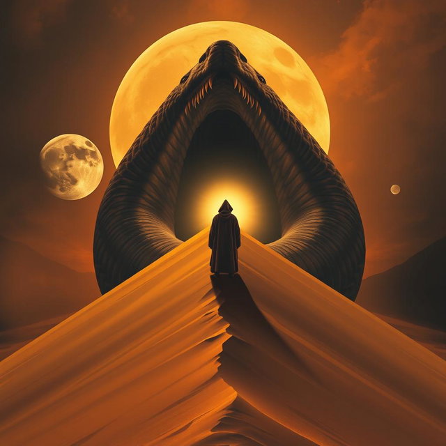Create an Expressionism art style movie poster for the film DUNE