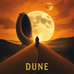 Create an Expressionism art style movie poster for the film DUNE