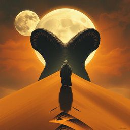 Create an Expressionism art style movie poster for the film DUNE