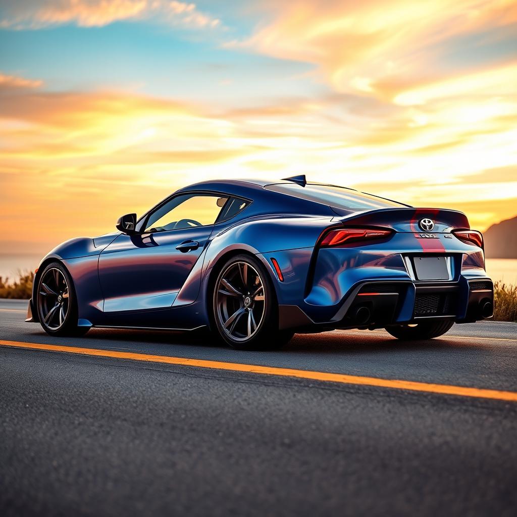 A sleek and powerful Toyota Supra car, exuding an aura of speed and performance