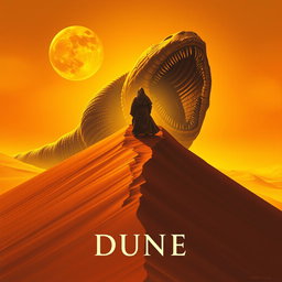 A movie poster in realism art style for the film Dune