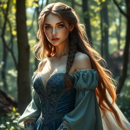A beautiful female cleric, featuring an ethereal beauty with delicate facial features and an enchanting aura