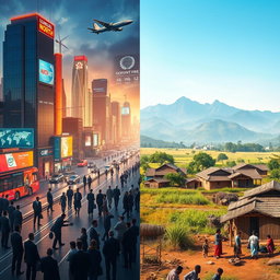 A striking visual representation of the stark contrast between the global north and global south
