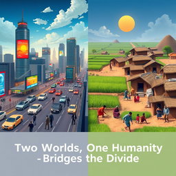 A captivating visual representation of the stark contrast between the global north and global south