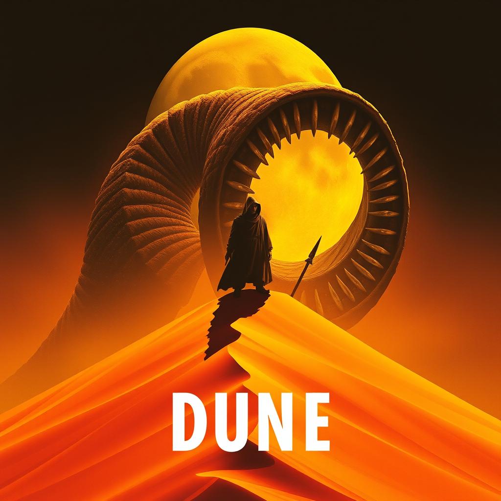 A movie poster in realism art style for 'Dune'