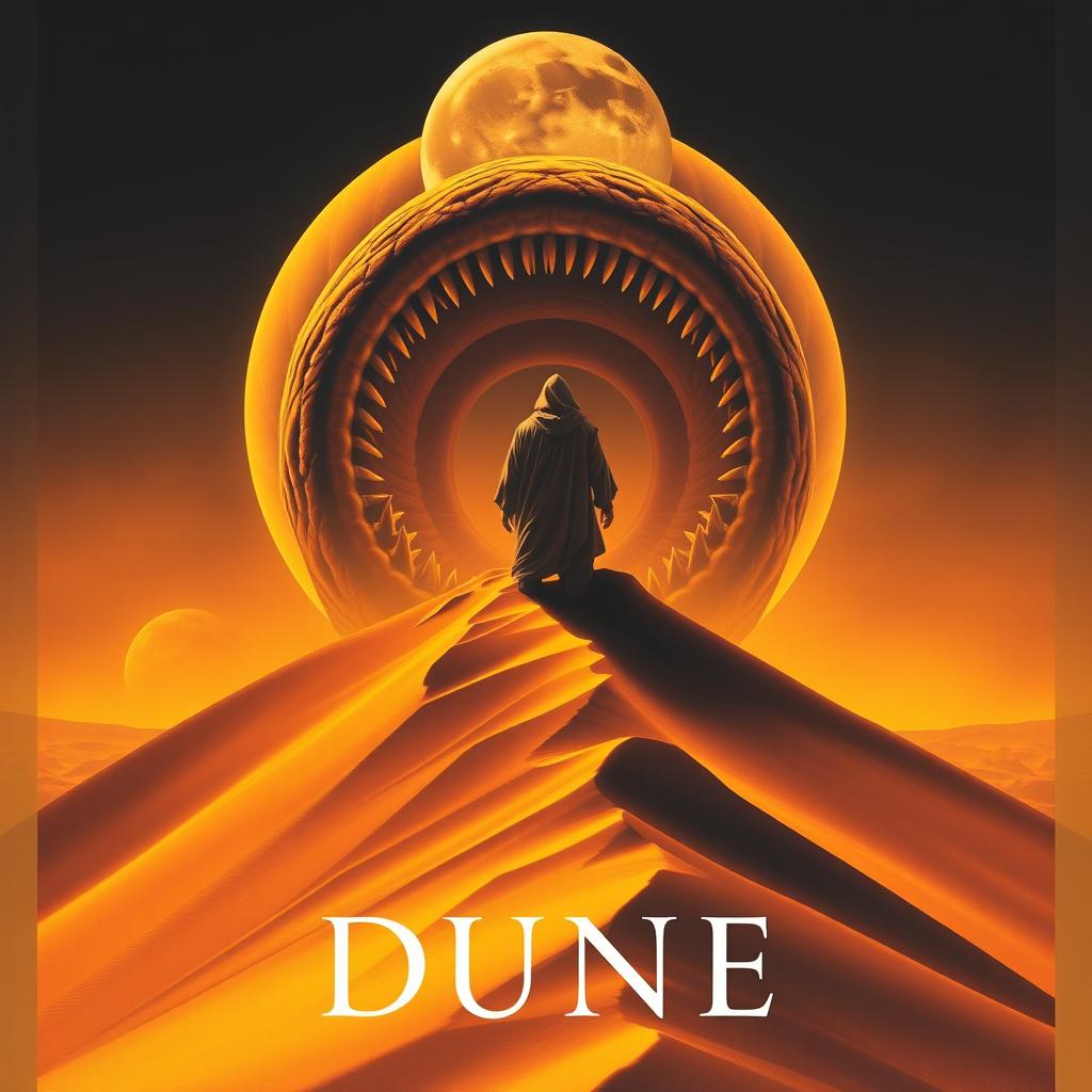 A movie poster in realism art style for 'Dune'