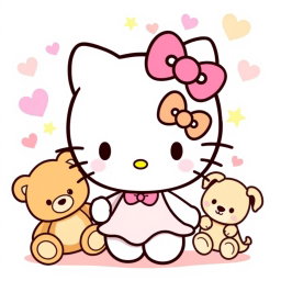 Adorable Hello Kitty Cartoon Illustration
