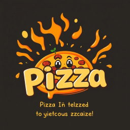 A vibrant poster for the pizzeria "Lava Pizza" featuring a whimsical old Disney animation style