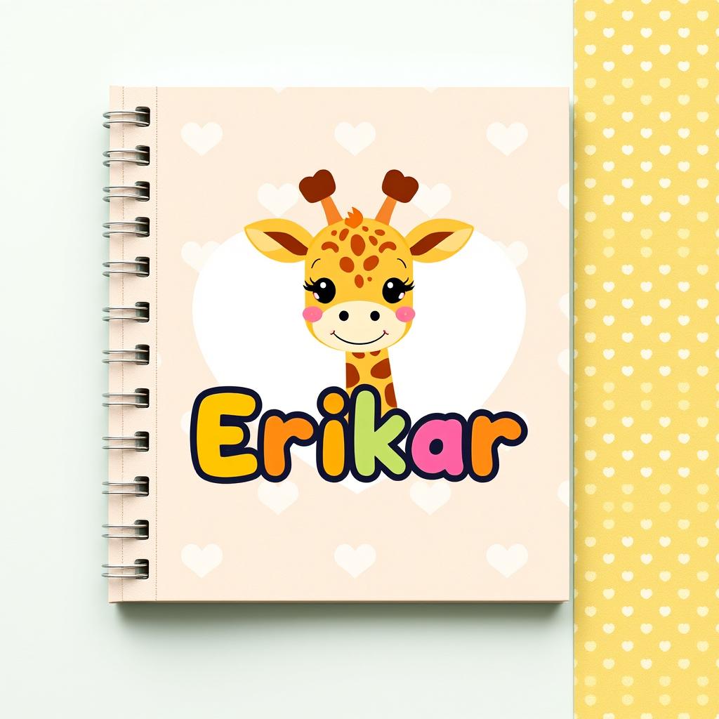 A cute and personalized cover and back cover design for a small brochure notebook featuring a beige heart background