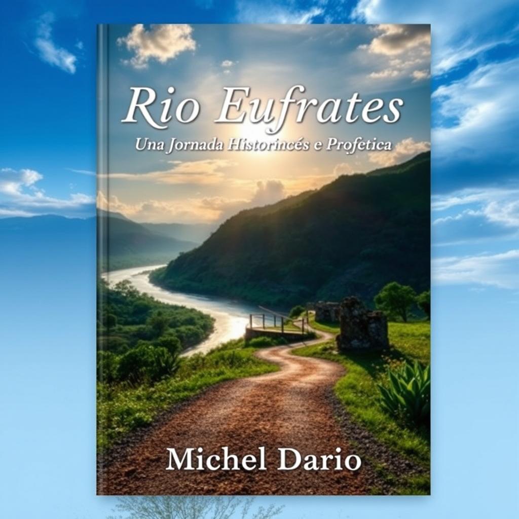 Capa do ebook apresenta um cenário deslumbrante do Rio Eufrates ao amanhecer, com um céu azul e nuvens suavemente iluminadas pelo sol nascente