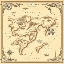 A beautifully designed map wallpaper, featuring a vintage style with intricate details