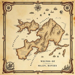 A beautifully designed map wallpaper, featuring a vintage style with intricate details