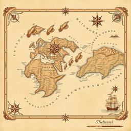 A beautifully designed map wallpaper, featuring a vintage style with intricate details