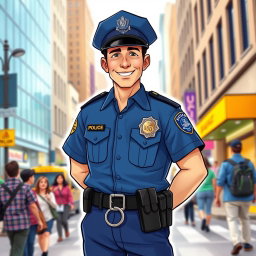 Stand Tall: Confident Police Officer Illustration
