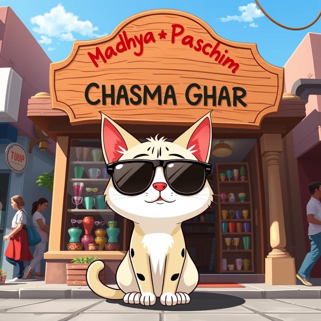 A charming cartoon-style animation featuring a cool cat wearing stylish sunglasses