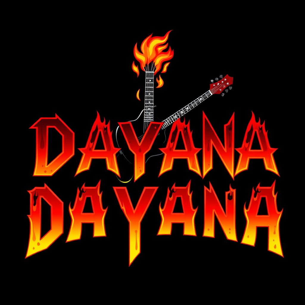 A bold and dynamic rock logo featuring the word 'DAYANA' in a striking, stylized font that captures the essence of rock music