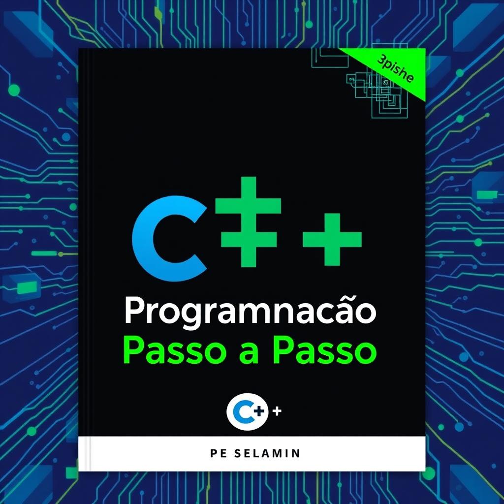 A vibrant and engaging eBook cover for a C++ programming guide titled 'C++ Programação Passo a Passo'