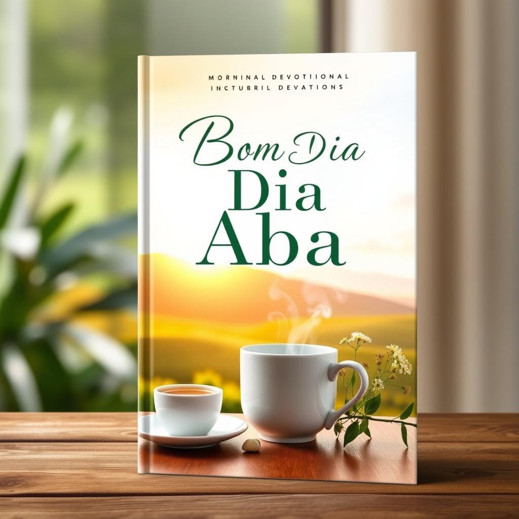 A beautifully designed book cover for a devotional titled "Bom Dia Aba"