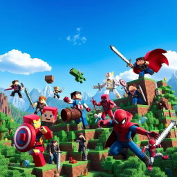 Epic Marvel Heroes Meet Minecraft Adventure!