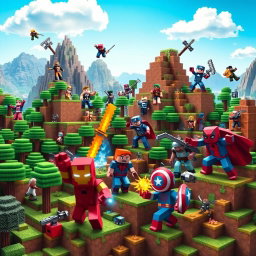 Epic Marvel Heroes Meet Minecraft Adventure!