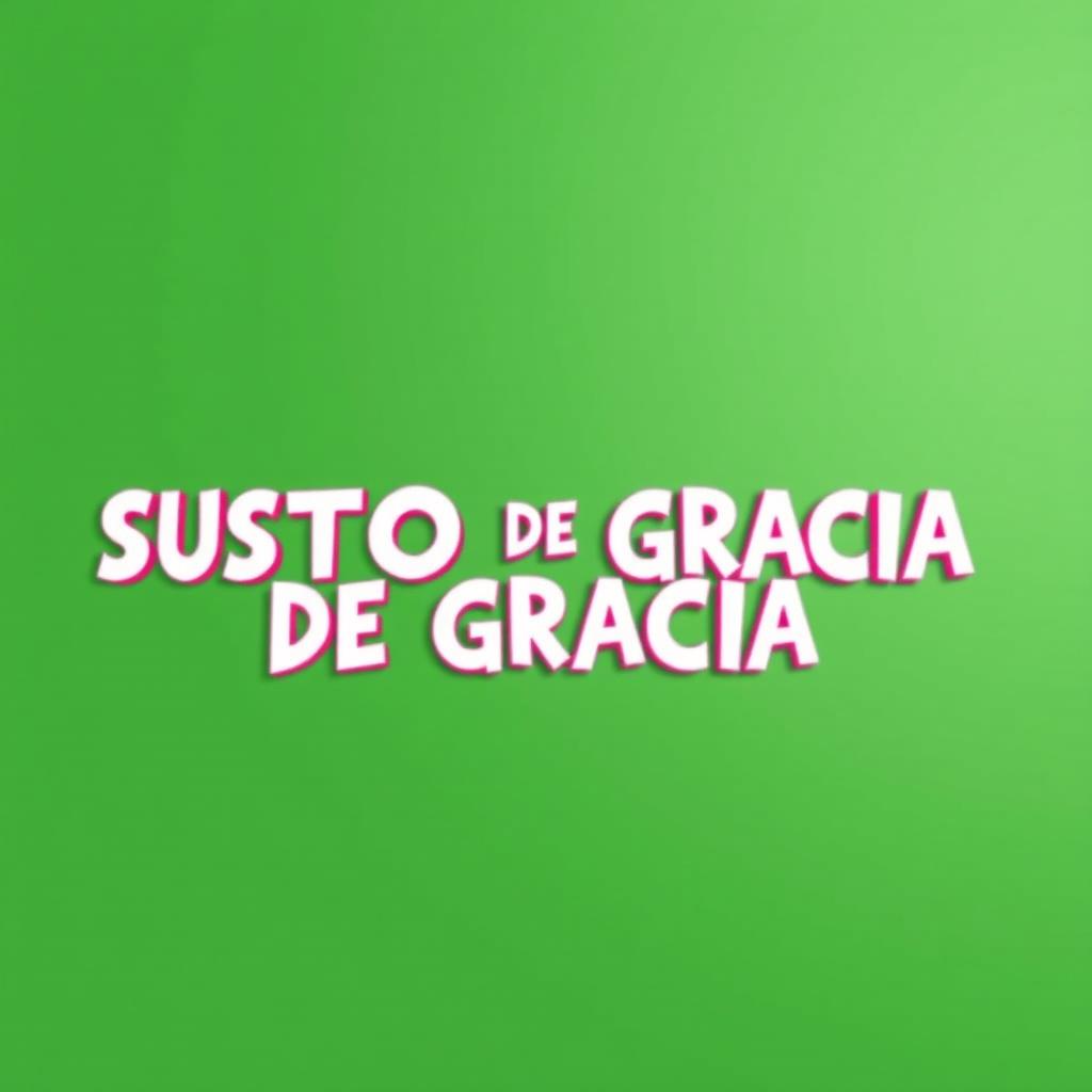 A minimalist movie poster for 'SUSTO DE GRACIA', featuring a solid green screen background