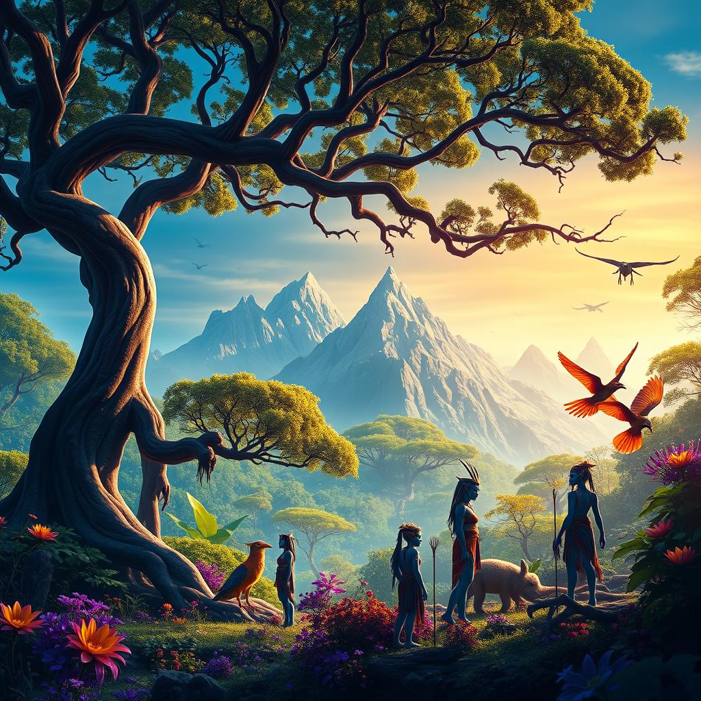 A stunning, vibrant portrayal of Pandora, the lush alien world from Avatar