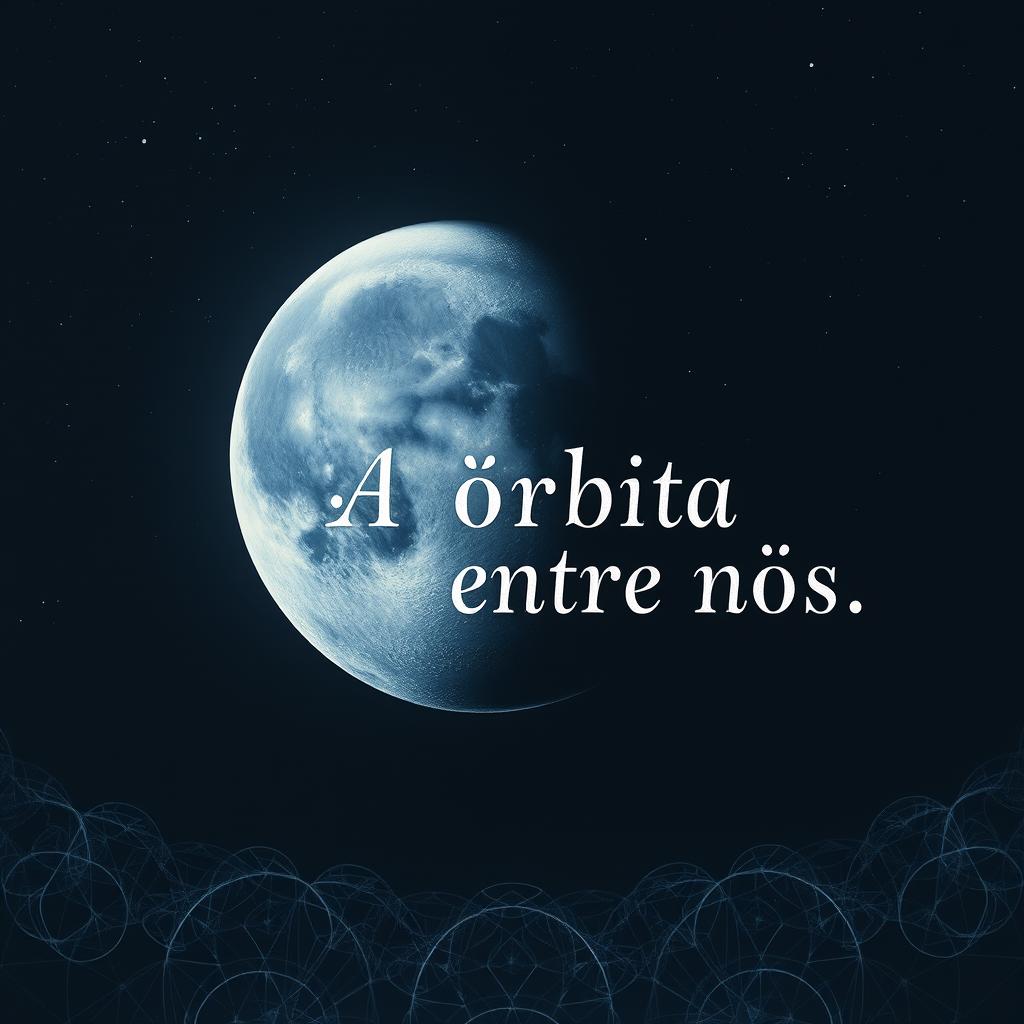 A dark and mysterious scene featuring a large, ominous moon at the center