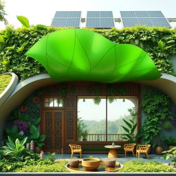 A unique architectural design for a green tea cafe with an emphasis on showcasing green tea elements