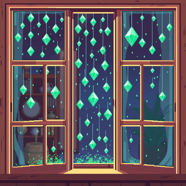 Charming Pixel Art Wooden Window Spritesheet
