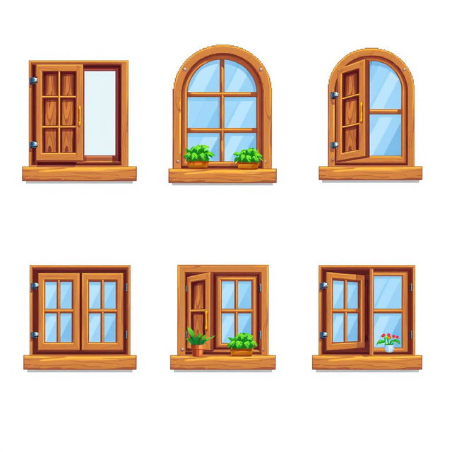 Vibrant Pixel Art Kitchen Furniture Spritesheet